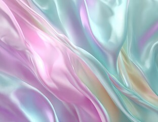 Obraz premium Soft, flowing iridescent pastel fabric