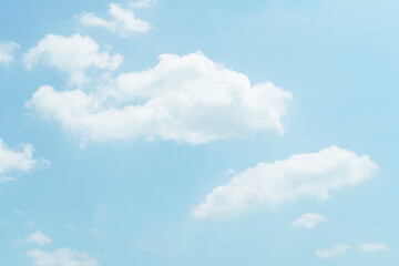Beautiful clouds during spring time in a Sunny day. Blue sky and white fluffy clouds.