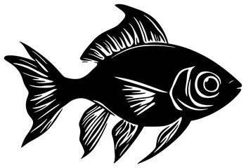 Tetra fish silhouette drawing