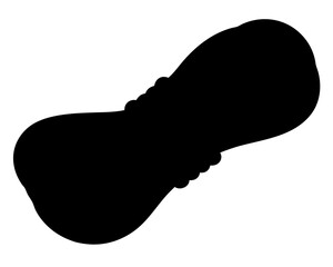 Black silhouette of a peanut with clearly defined double lobed structure