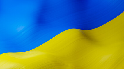 A background of a waving Ukrainian flag. 3D rendering illustration.