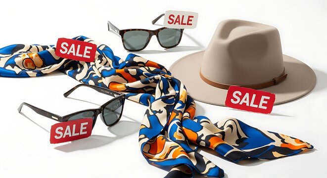 Fashion Accessories Sale: Sunglasses, Scarves, and a Stylish Hat