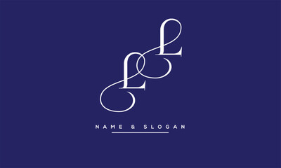 LL, LL Abstract Letters Logo Monogram