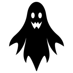 Ghost vector silhouette illustration isolated on white background