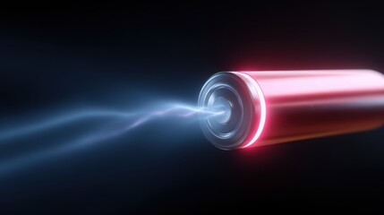 Abstract background of glowing energy lines flowing into a battery, energy storage. Efficiency, power. Futuristic.