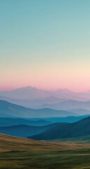 Fototapeta premium Pastel mountain range at dawn