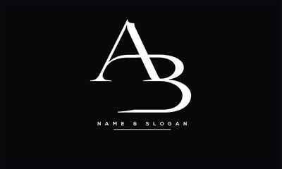 AB, BA, A, B Abstract Letters Logo Monogram