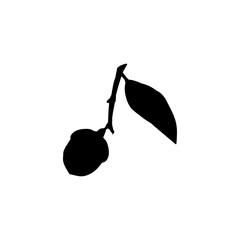 acorn musical note black silhouette vector symbol illustration