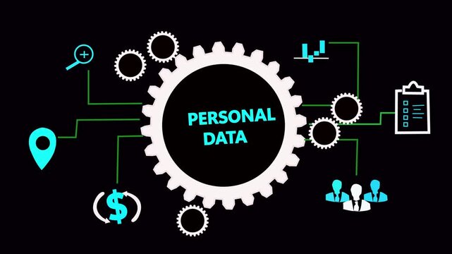 Cyber security data protection business technology privacy concept. Personal data protection Business graph background showing fluctuations of trading stock market.Technology web background with alpha