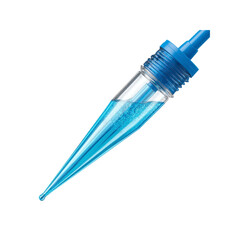 Close-up of a Pipette Filled with Bright Blue Liquid