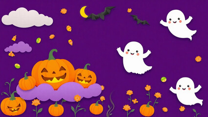 Fototapeta premium Halloween background for party invitation, greeting card, web banner or Sales 