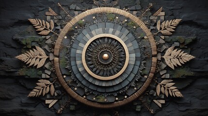 Naklejka premium Intricate Ornamental Mandala Made of Natural Elements