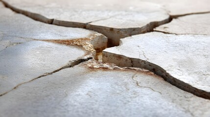 Close-up view of cracked earth surface.