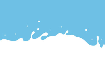 Fresh milk splash isolated on blue background.