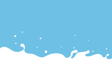 Fresh milk splash isolated on blue background.