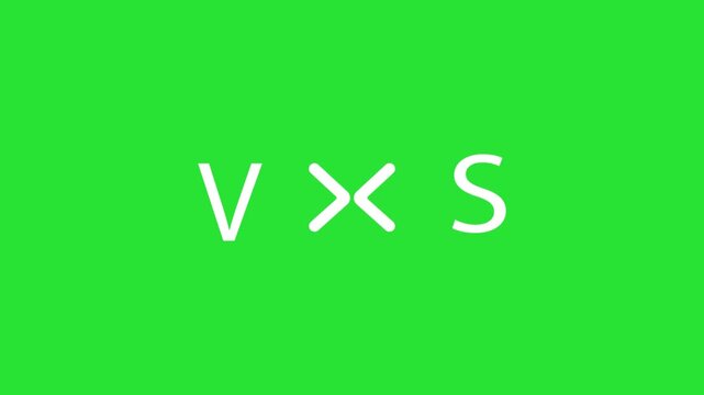 VS icon animation on green background .4k HD video 