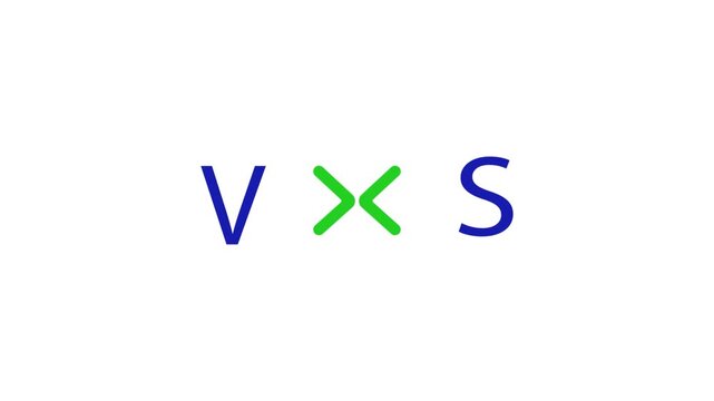 VS icon animation on white background .4k HD video 