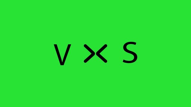 VS icon animation on green background .4k HD video 