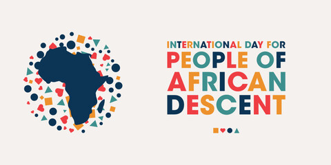 International Day for People of African Descent, Colorful Poster, Banner Design Template.