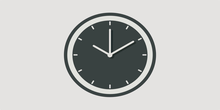 Minimalist Round Clock Vector with Clean Lines and Gradient