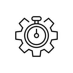 Time management outline icons, minimalist vector illustration ,simple transparent graphic element .Isolated on white background