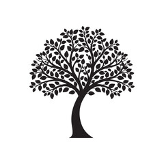 Obraz premium Detailed tree silhouette with intricate branching patterns