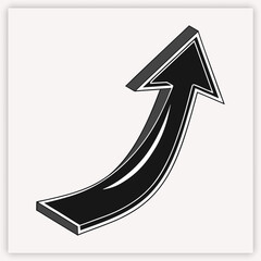 Long curved hand drawn arrow vector