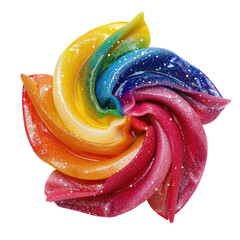 Rainbow spiral confectionery, swirled, glittery