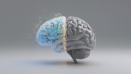  Artificial Intelligence and Human Brain Concept