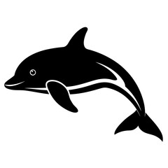 Fototapeta premium Black silhouette of a false killer whale