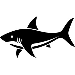 Fototapeta premium Black silhouette of a galapagos shark