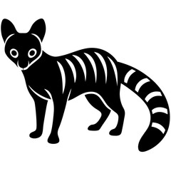 Fototapeta premium Stylized black silhouette of a genet in a simple icon design