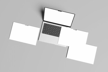 Blank Laptop Screen & Website Mockup