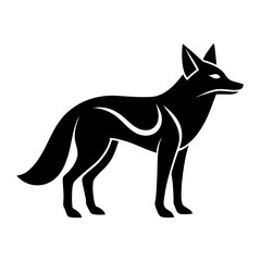 Black silhouette of a jackal in a clean vector icon style