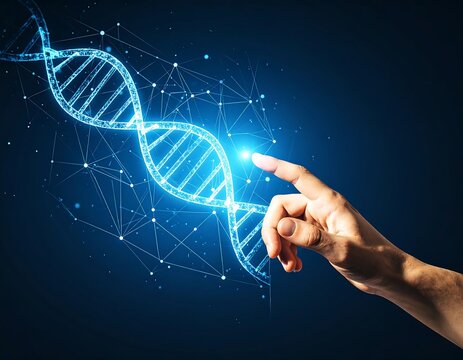 Digital DNA Helix Futuristic Touch