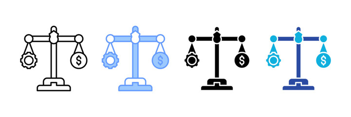 Business Stability  Icon Set Multiple Style Collection