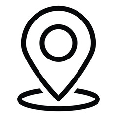 Art of location pin icon isolated on white background, representing navigation, direction, and destination for maps and applications