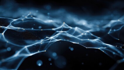 Abstract network of glowing blue lines and dots