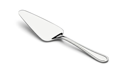 Fototapeta premium Elegant Silver Cake Server Isolated on a Clean White Background.