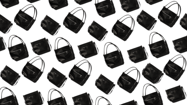 Designer women's bag in print pattern.