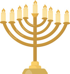 Hanukkah Festival Icons: Jewish Holiday Celebration Set