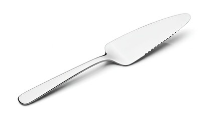 Fototapeta premium Elegant Stainless Steel Cake Server Isolated on White Background.