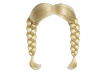 Blond braided hair forming an arch shape, isolated on a transparent background, perfect for beauty and fashion projects