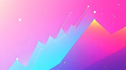 Dynamic abstract landscape with colorful gradients and interconnected luminous points representing growth.