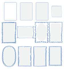 WebSet of Hand drawn borders frames. Perfect for invitations, greeting cards, posters, and party designs.