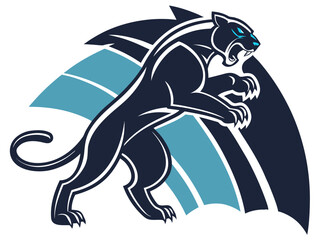 Obraz premium Powerful Black Panther Silhouette Logo