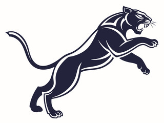 Obraz premium Powerful Black Panther Silhouette Logo