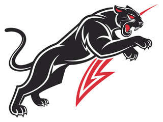 Powerful Black Panther Silhouette Logo