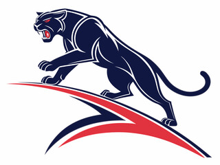 Powerful Black Panther Silhouette Logo