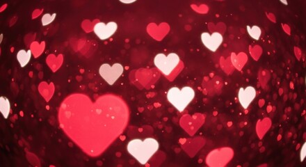 Obraz premium Romantic Red Heart Bokeh: Valentine's Day Dreamy Background